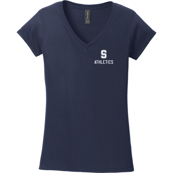 Midd South Athletics Softstyle Ladies Fit V-Neck T-Shirt