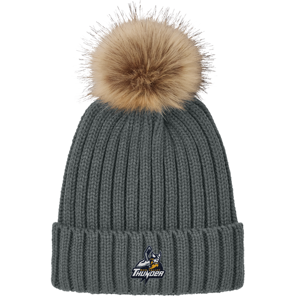 Mon Valley Thunder Faux Fur Pom Beanie