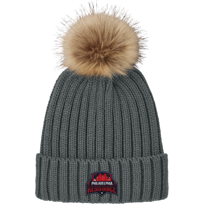 Philadelphia Resistance Faux Fur Pom Beanie