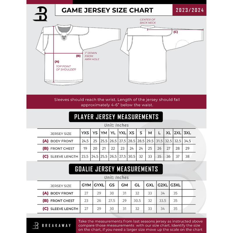 Carolina Premier Hockey Adult Goalie Jersey