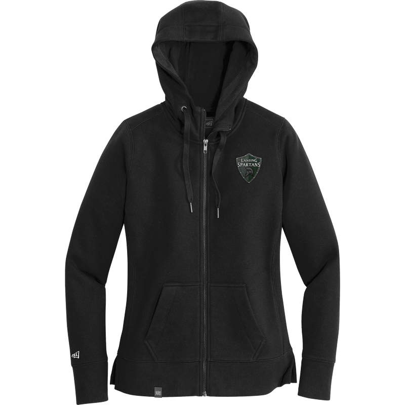 Lansing Spartans New Era Ladies French Terry Full-Zip Hoodie