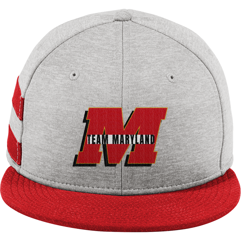 Team Maryland New Era Shadow Heather Striped Flat Bill Snapback Cap