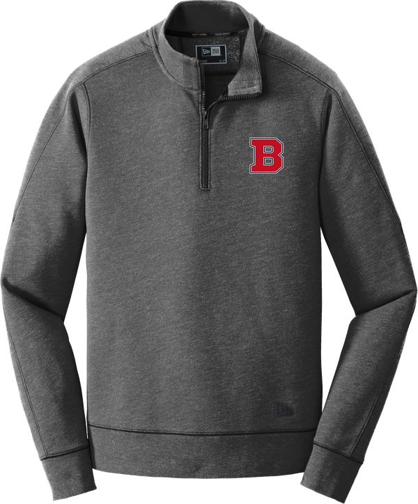 CT Bobcats New Era Tri-Blend Fleece 1/4-Zip Pullover