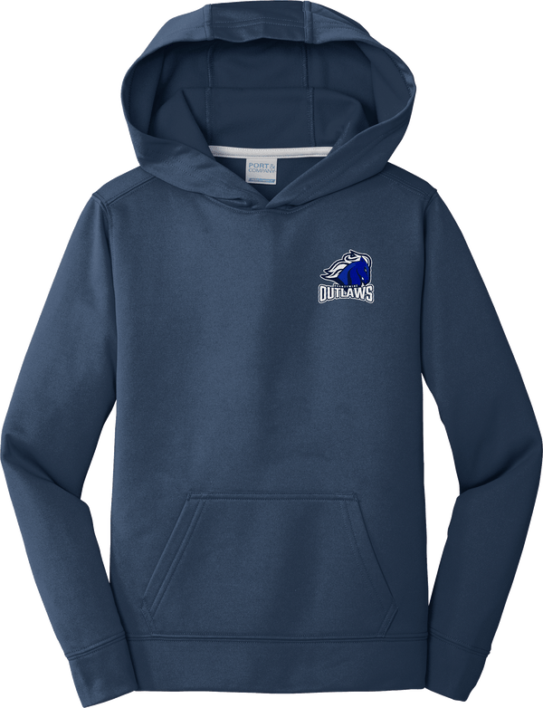 Brandywine Outlaws Youth Performance Fleece Pullover Hooded Sweatshirt