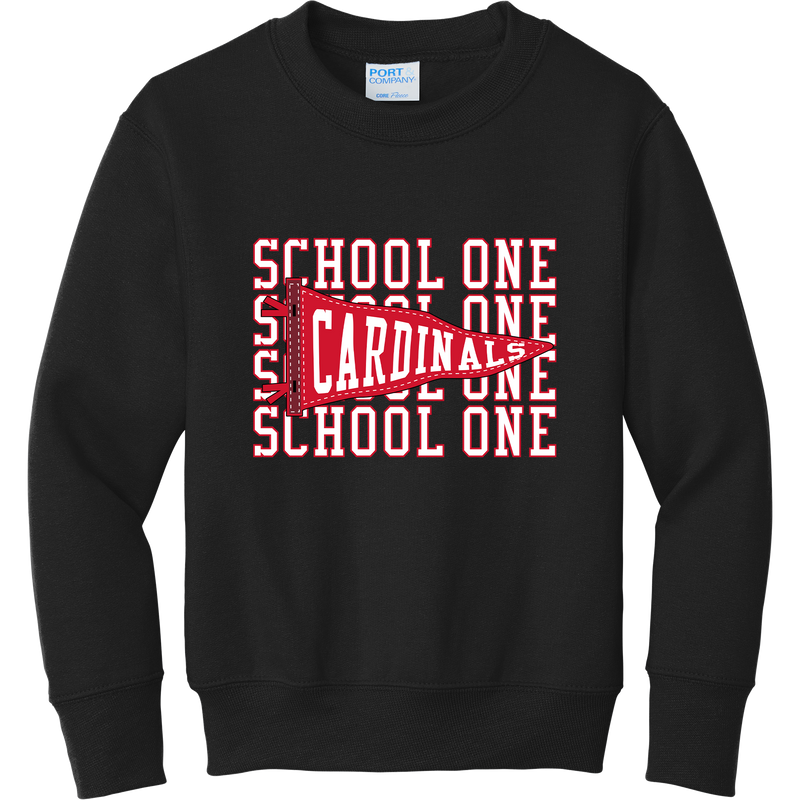School One Elementary Youth 'Pennant' Fleece Crewneck Sweatshirt