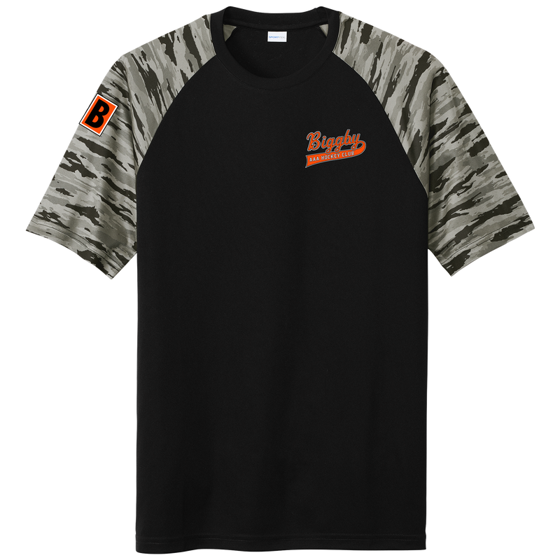 Biggby Coffee AAA Drift Camo Colorblock Tee